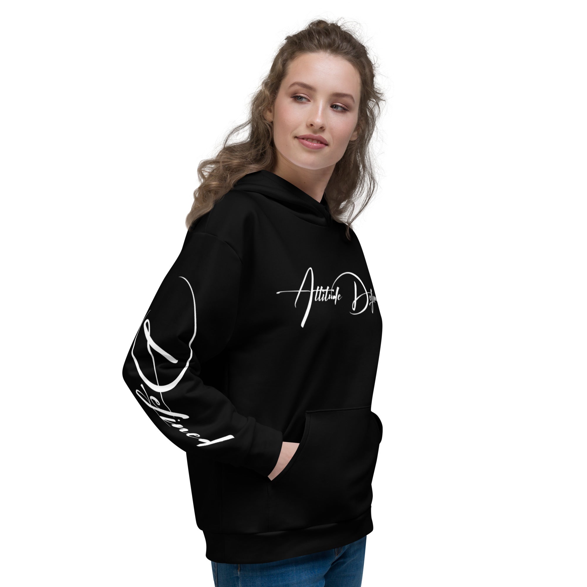 AD Womens Signature Hoodie White Logo