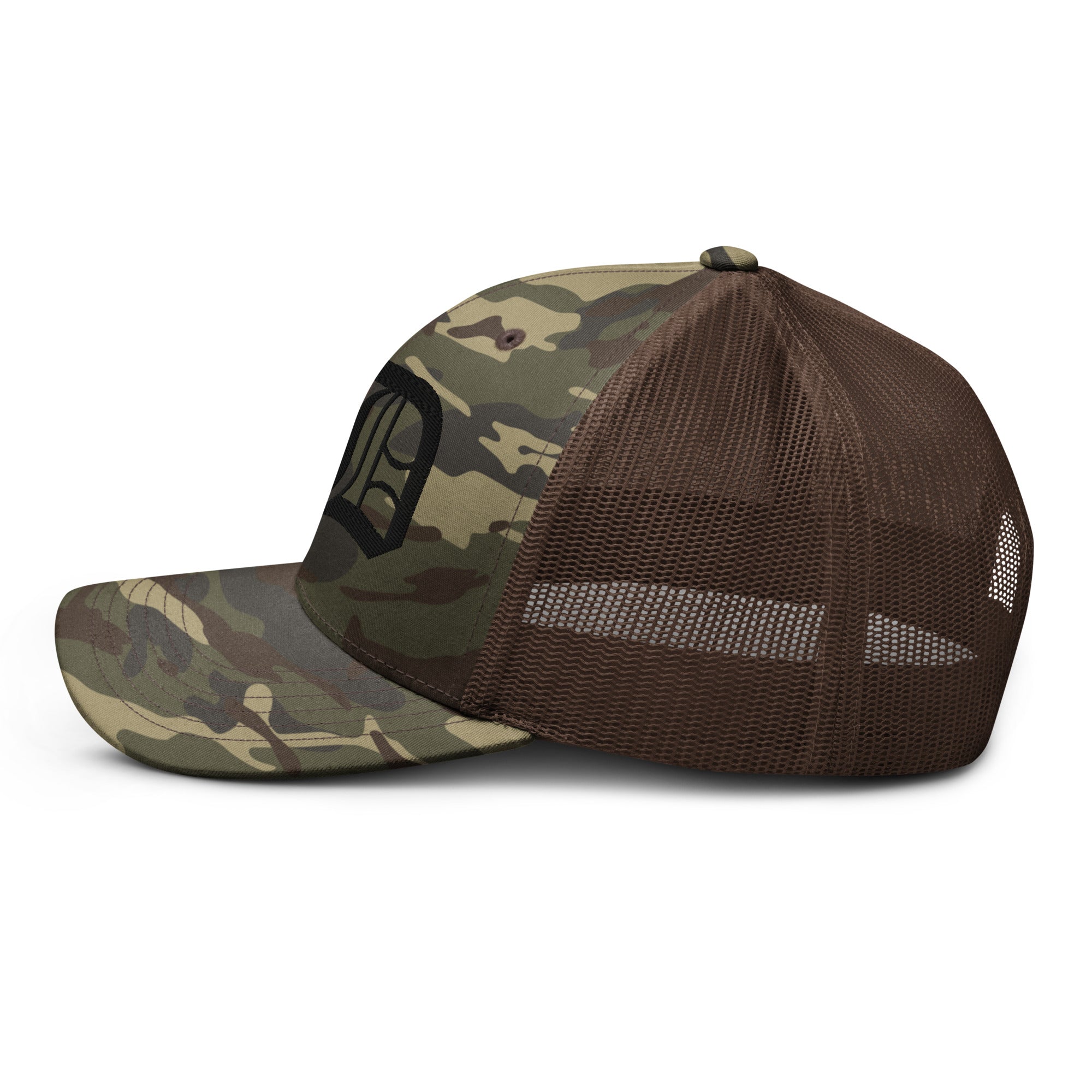 AD Camouflage Trucker Hat Black Logo