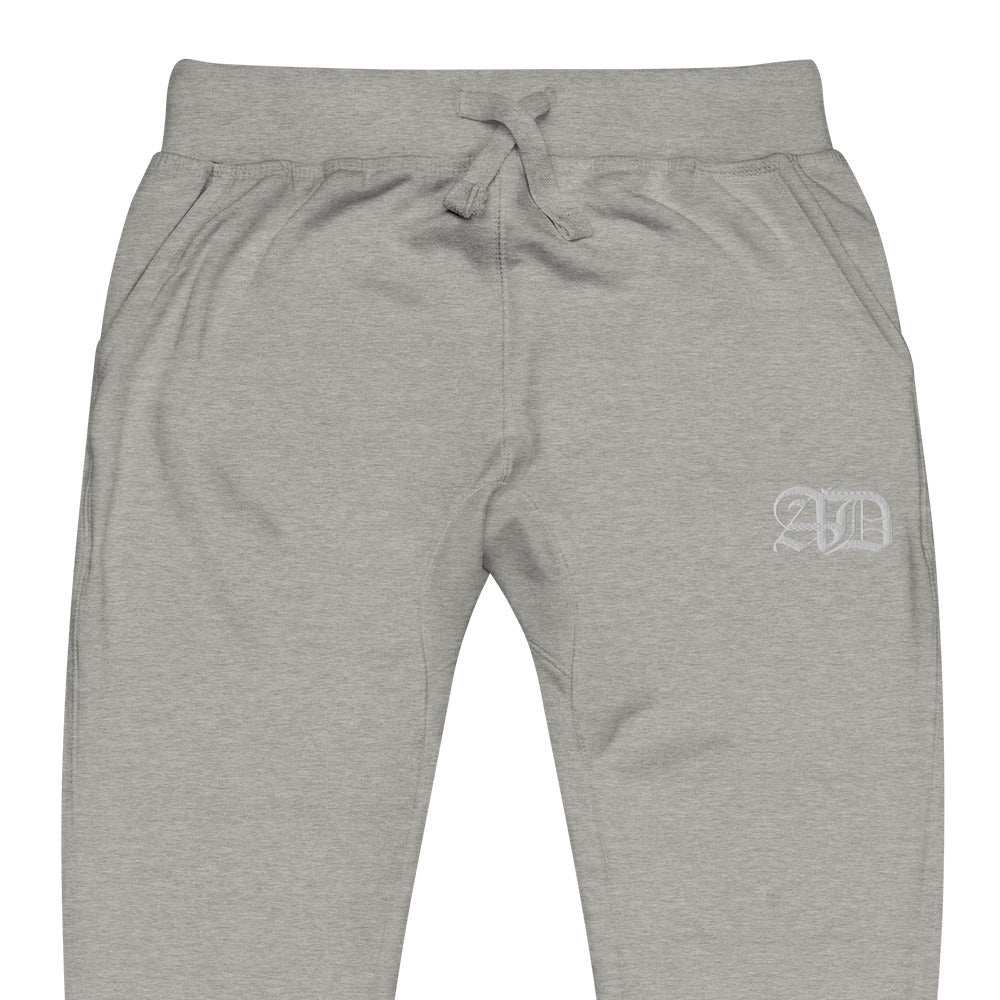 AD Embroider Fleece Sweatpants White Logo