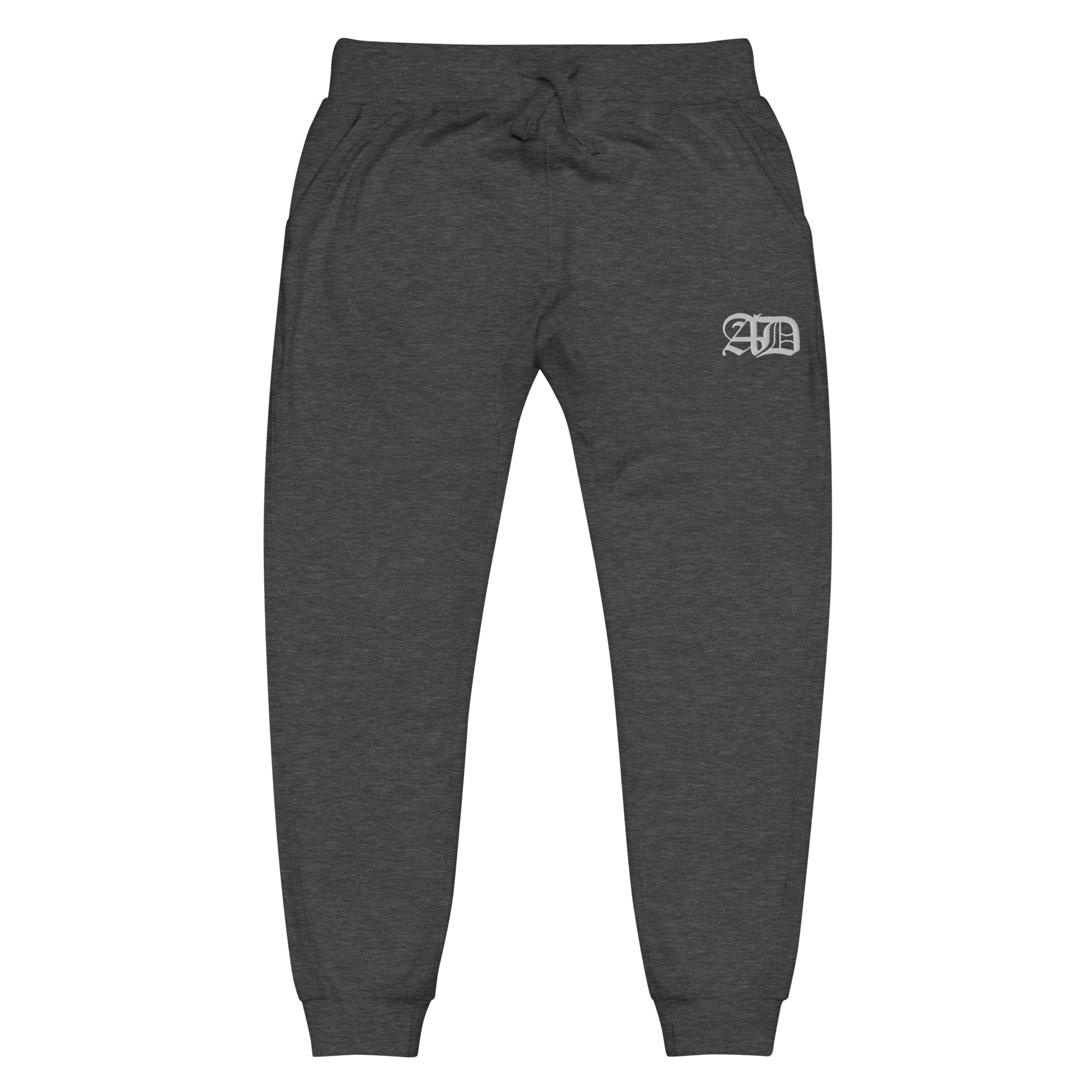 AD Embroider Fleece Sweatpants White Logo