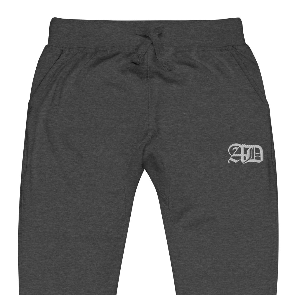 AD Embroider Fleece Sweatpants White Logo