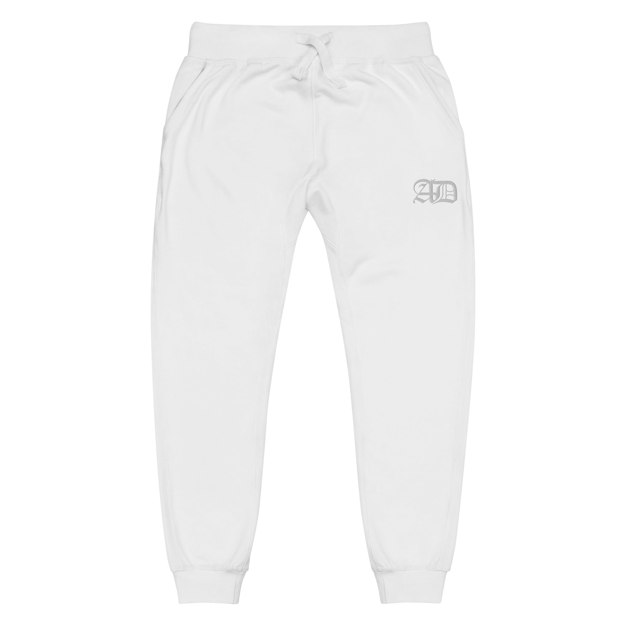 AD Embroider Fleece Sweatpants White Logo