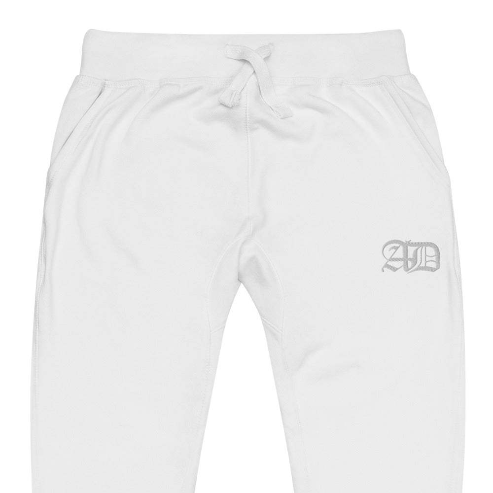 AD Embroider Fleece Sweatpants White Logo