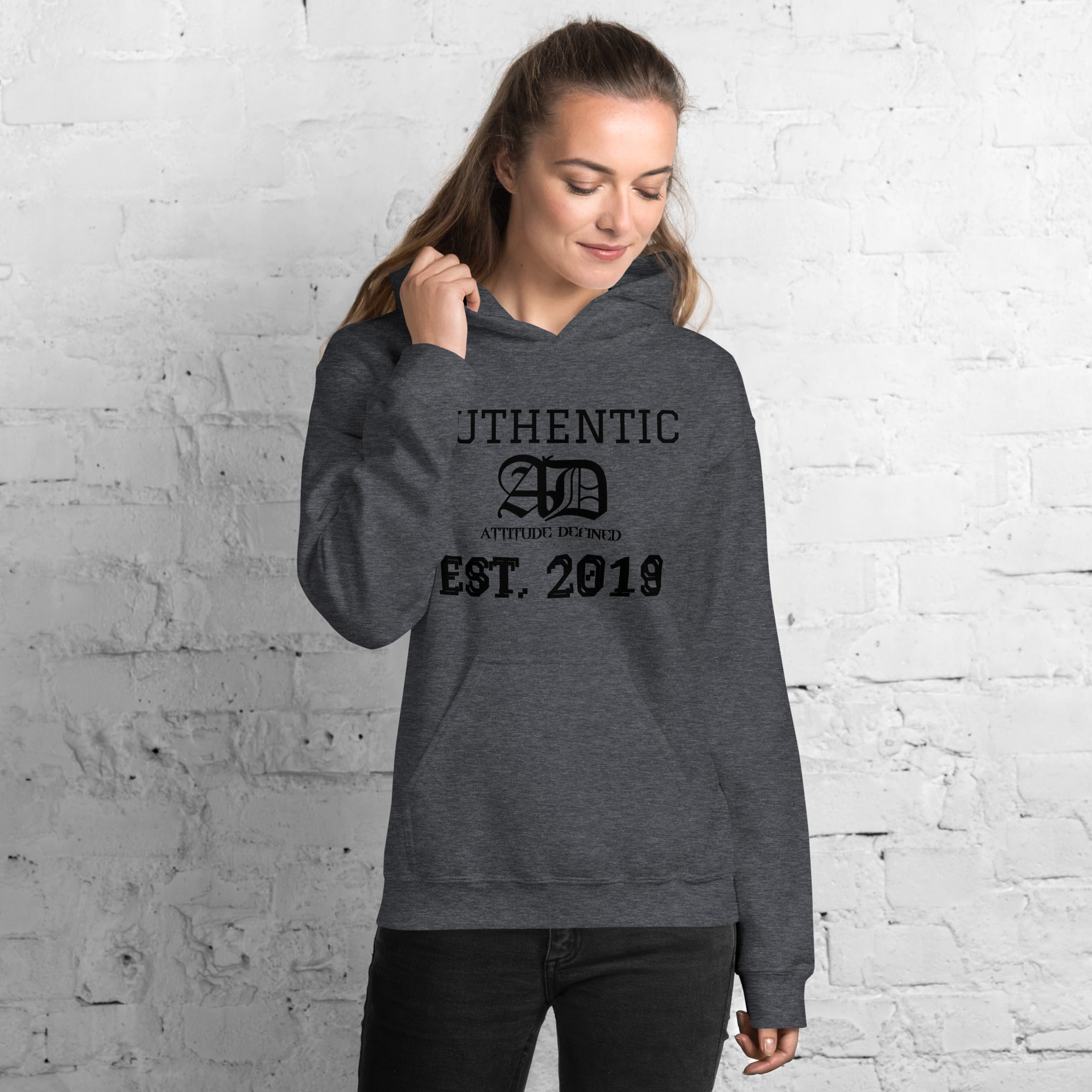 AD Womens Hoodie With Black Logo