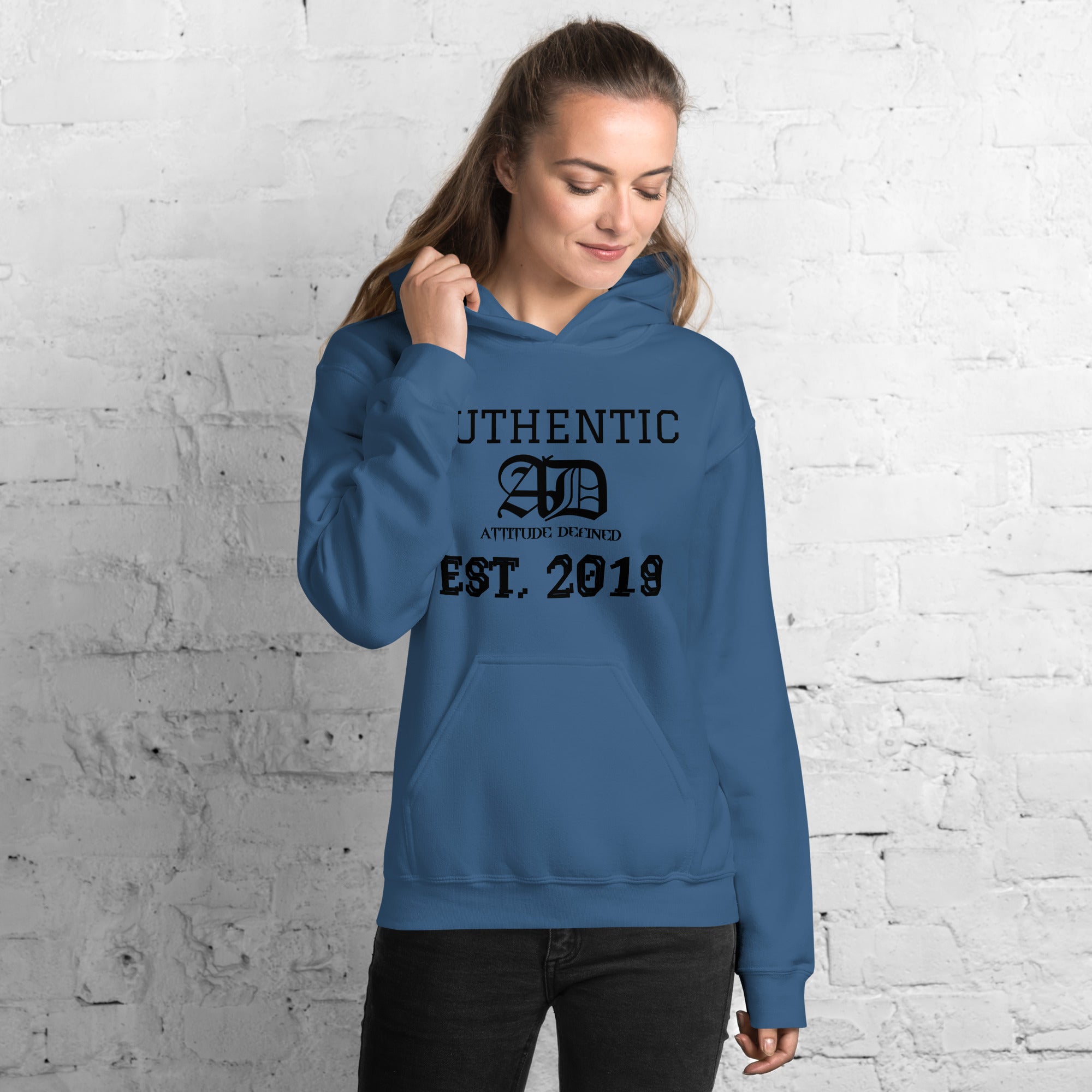 AD Womens Hoodie With Black Logo