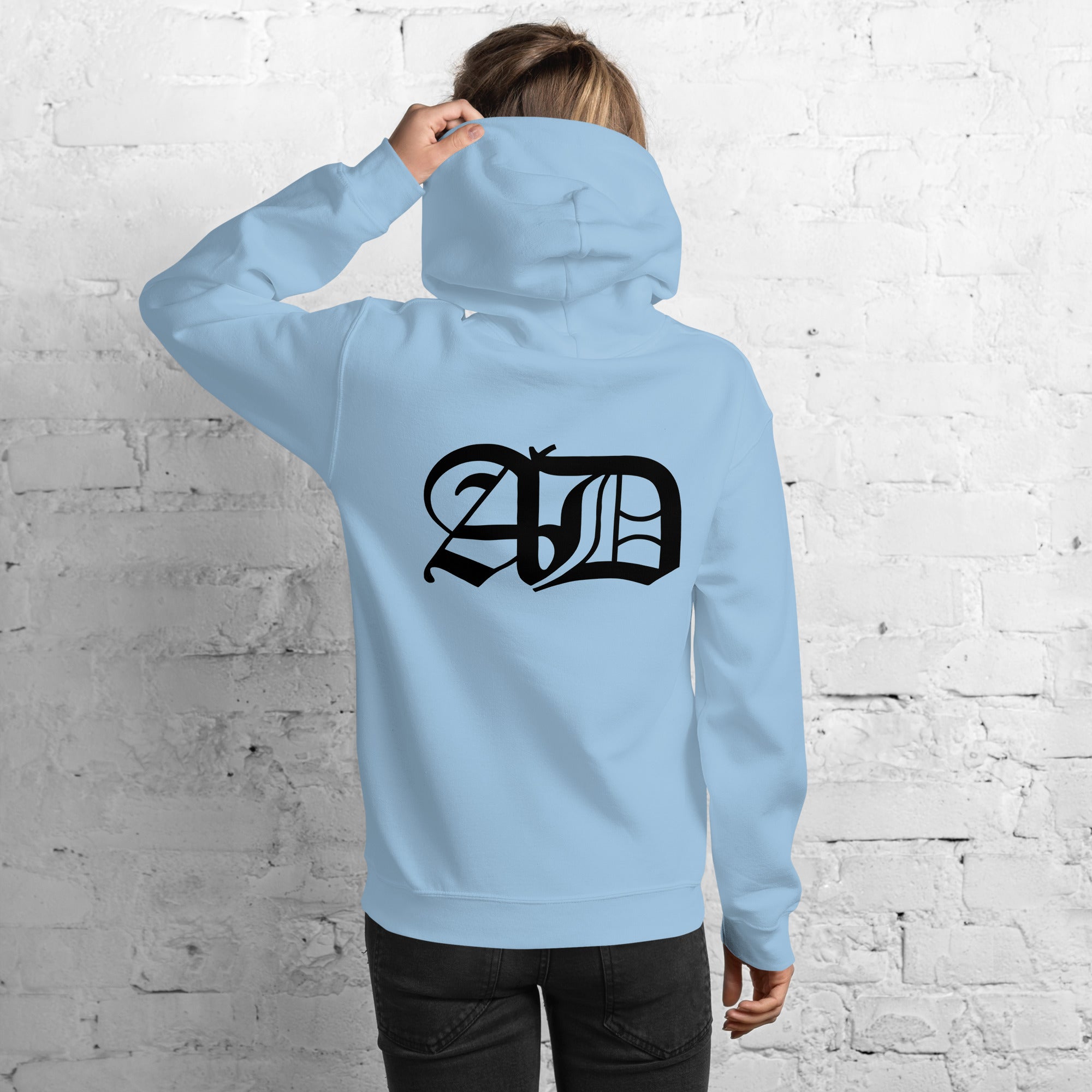 AD Womens Hoodie With Black Logo