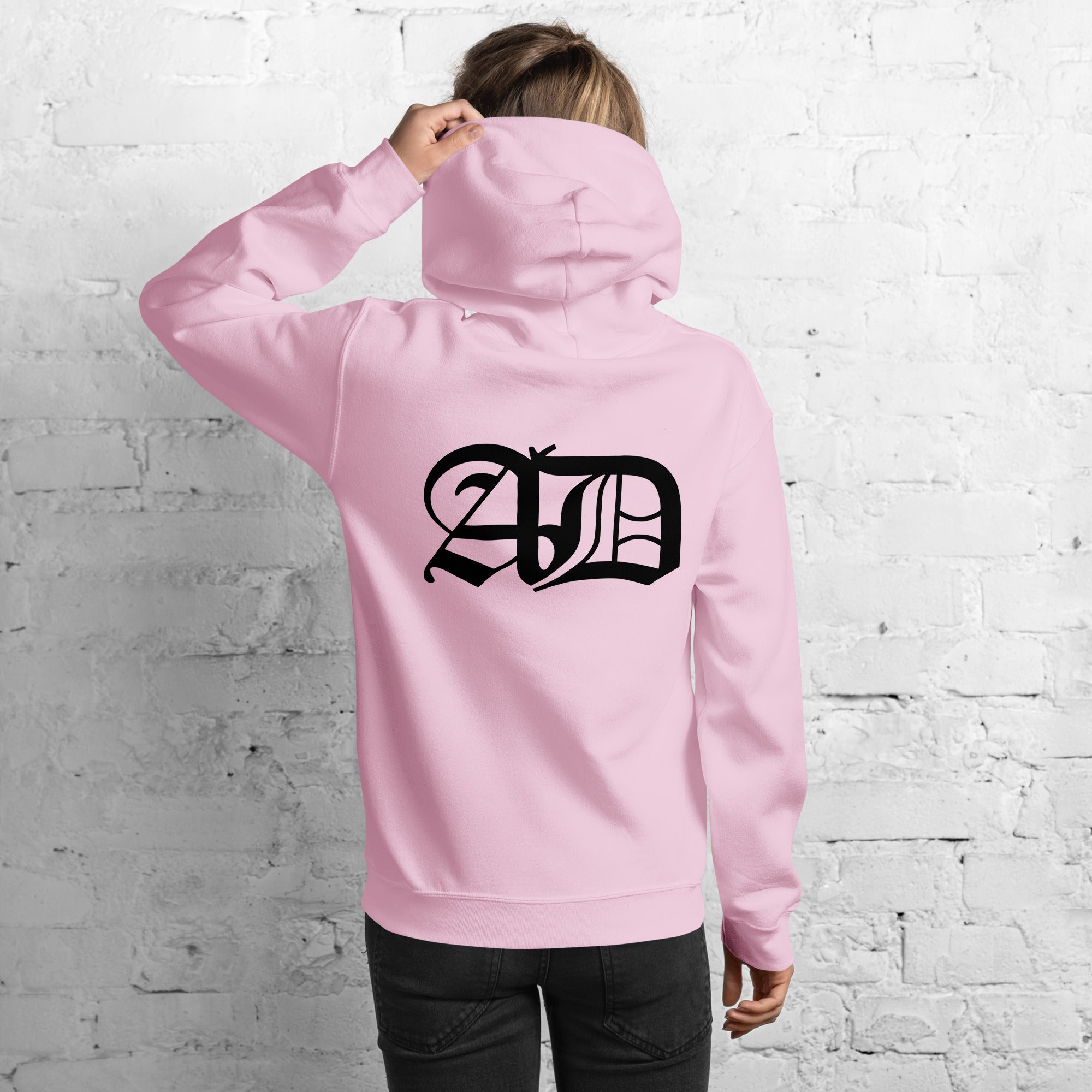 AD Womens Hoodie With Black Logo