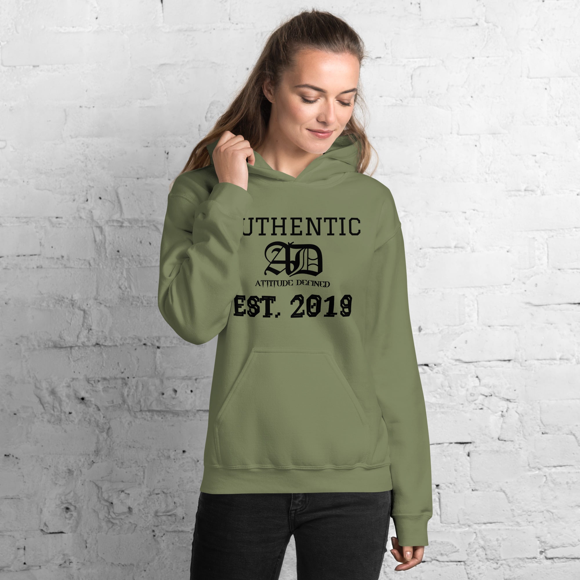 AD Womens Hoodie With Black Logo