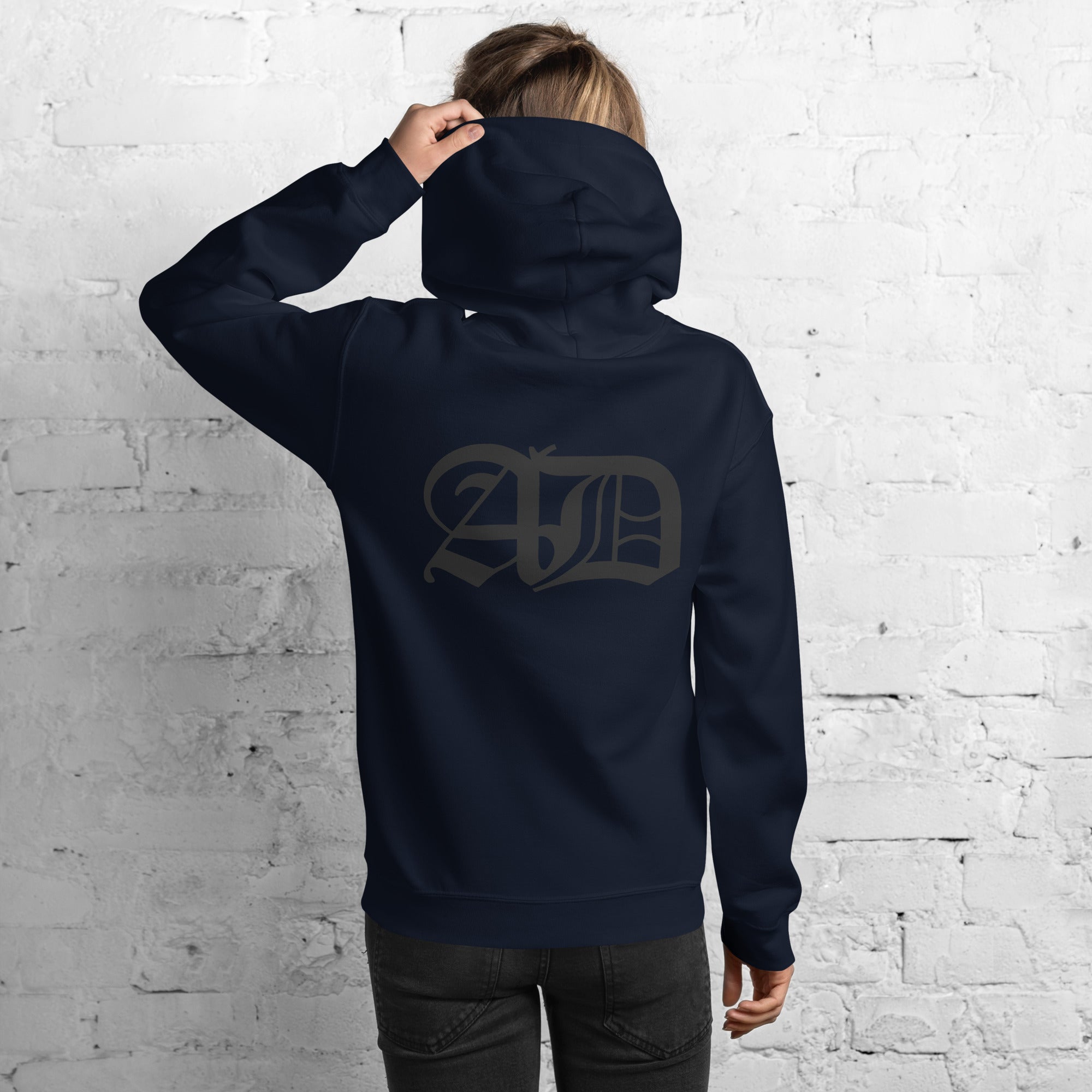 AD Womens Hoodie With Black Logo