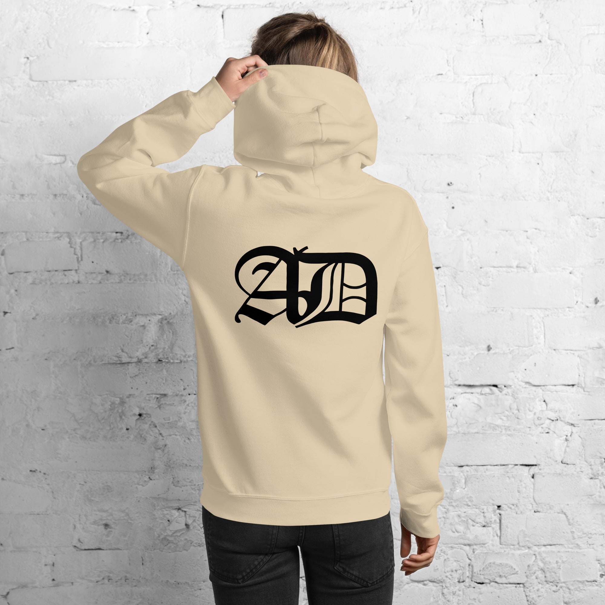 AD Womens Hoodie With Black Logo