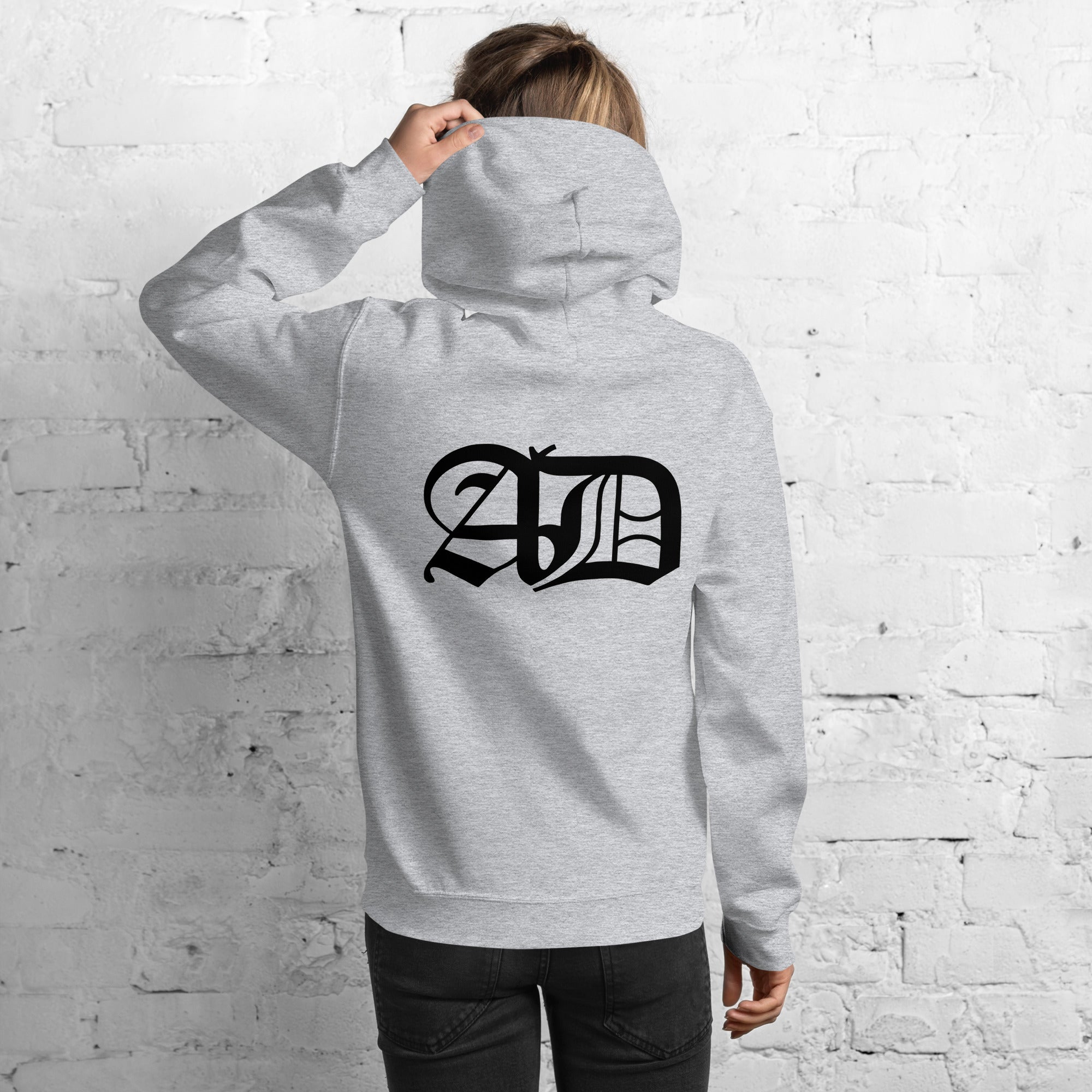 AD Womens Hoodie With Black Logo