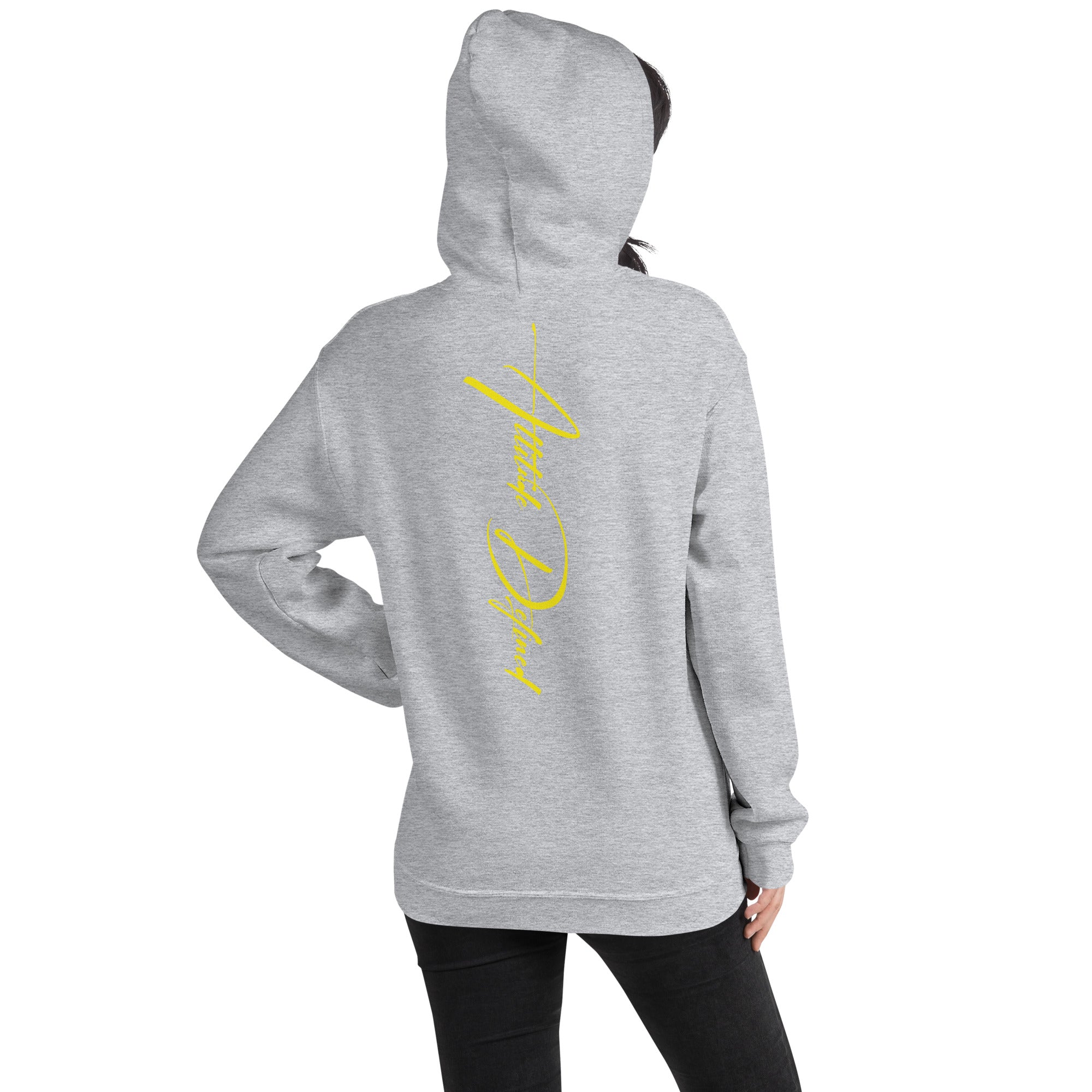 AD Unisex Signature Hoodie Yellow Logo