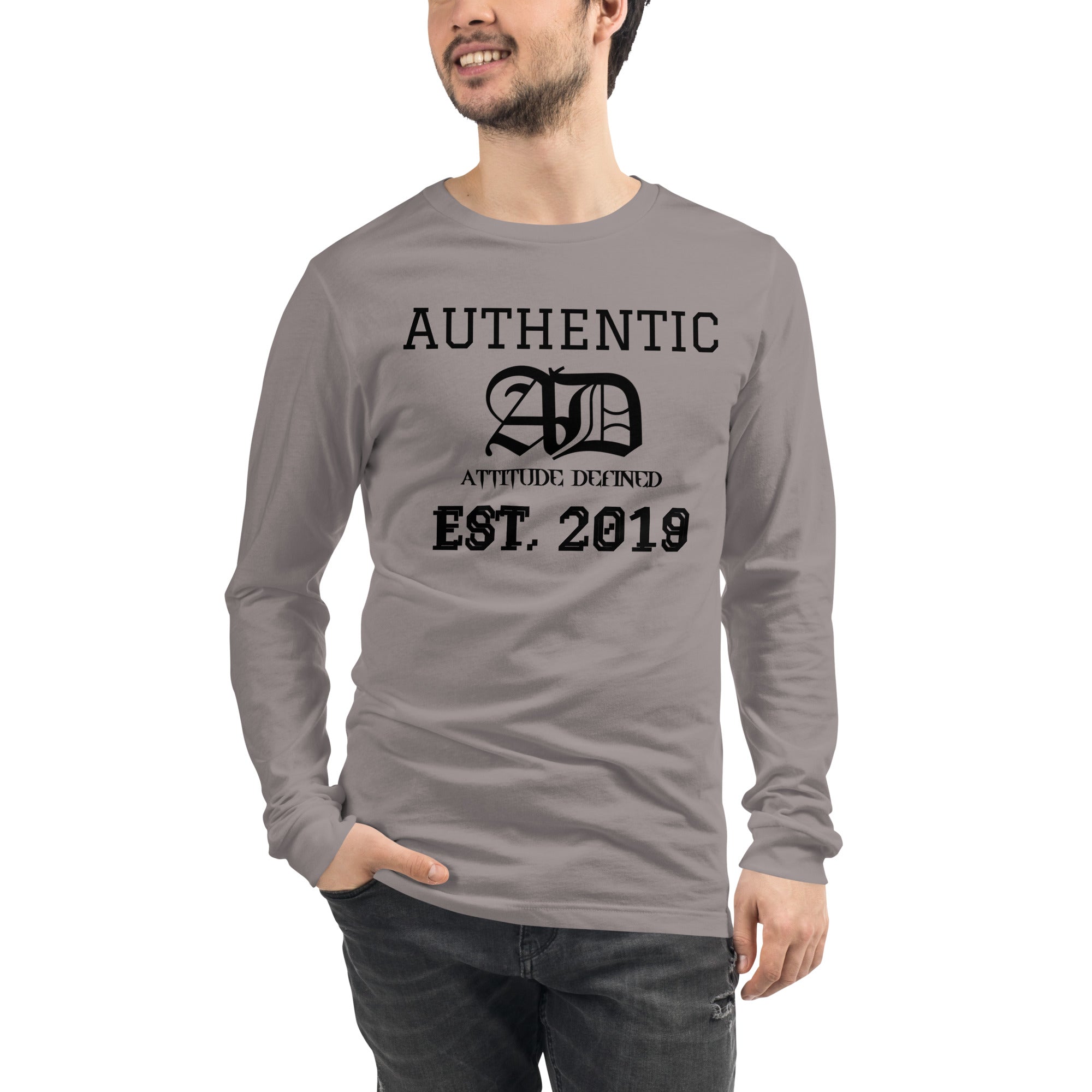 AD Mens Long Sleeve Shirt Black Logo