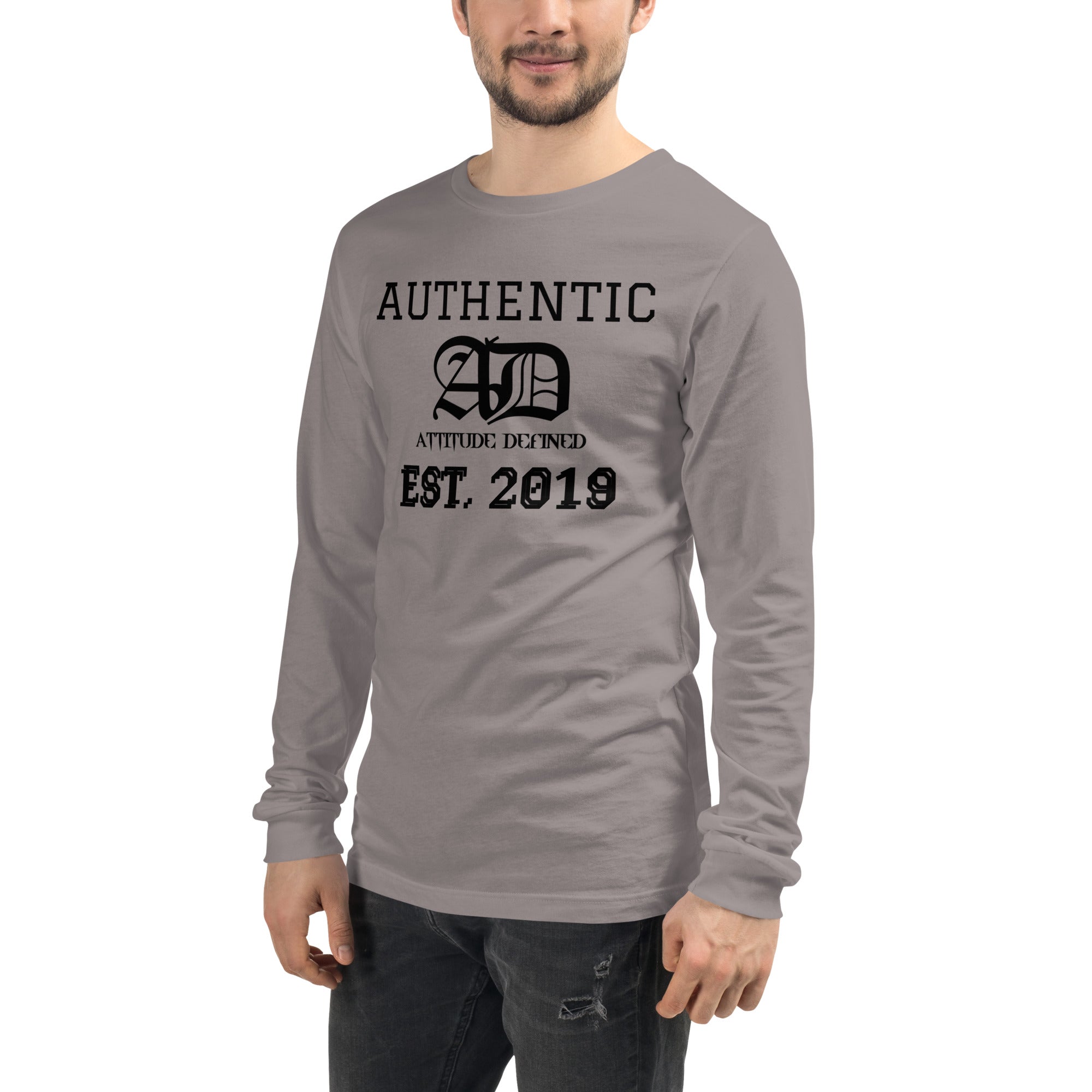 AD Mens Long Sleeve Shirt Black Logo