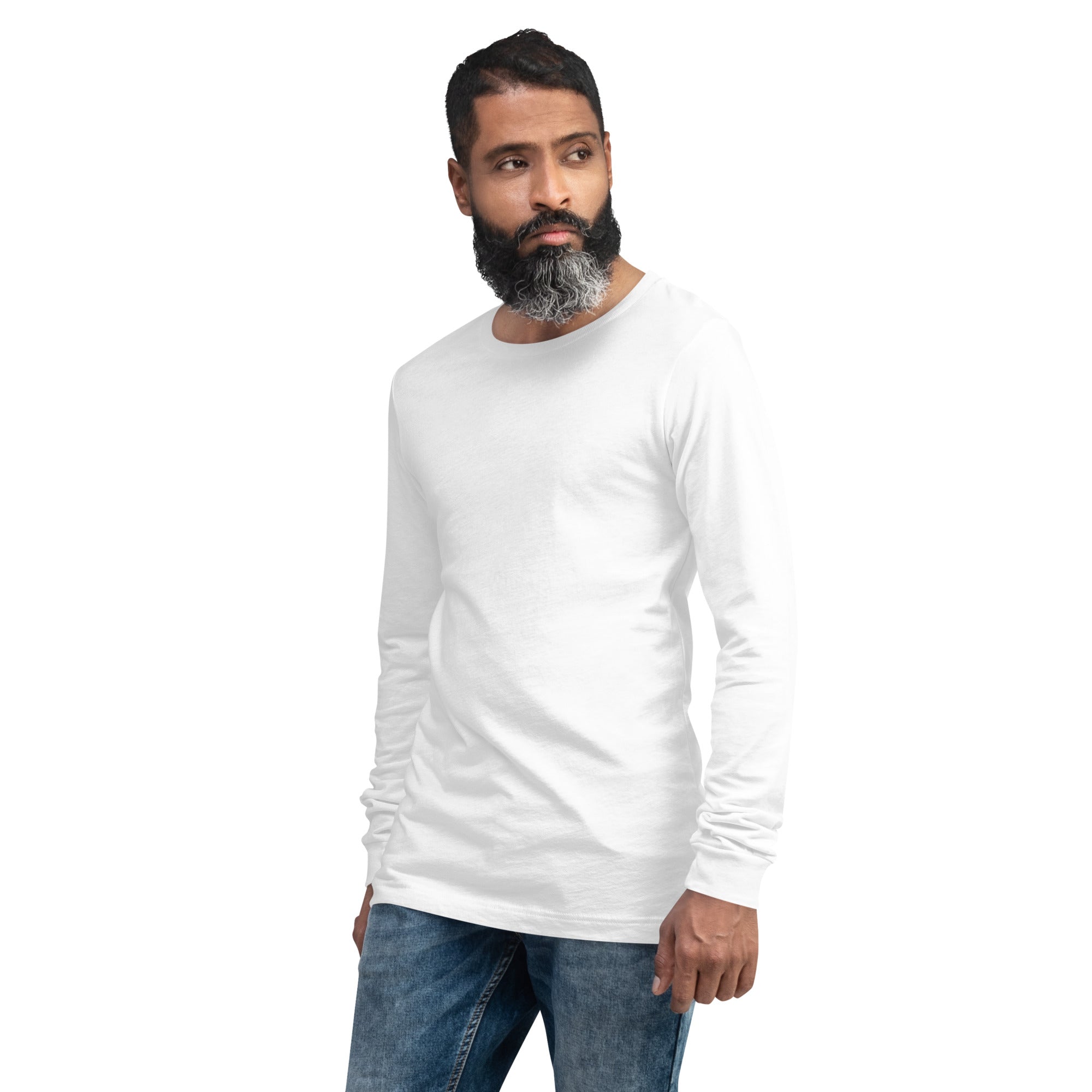 AD Mens Long Sleeve Shirt White Logo