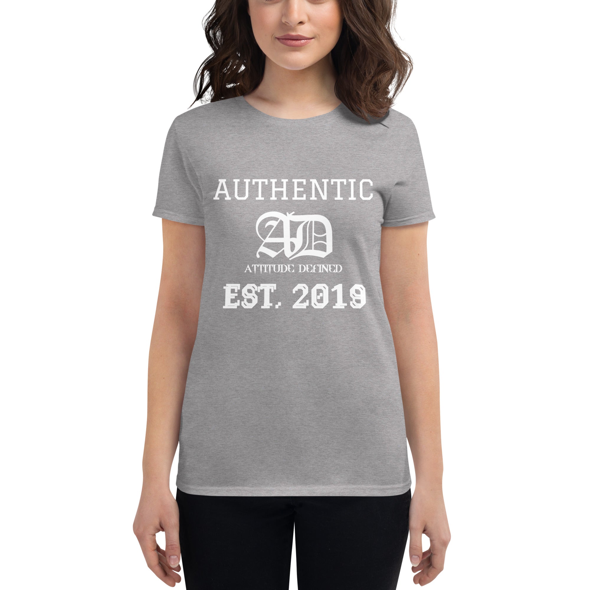 AD Womens Short Sleeve White Logo