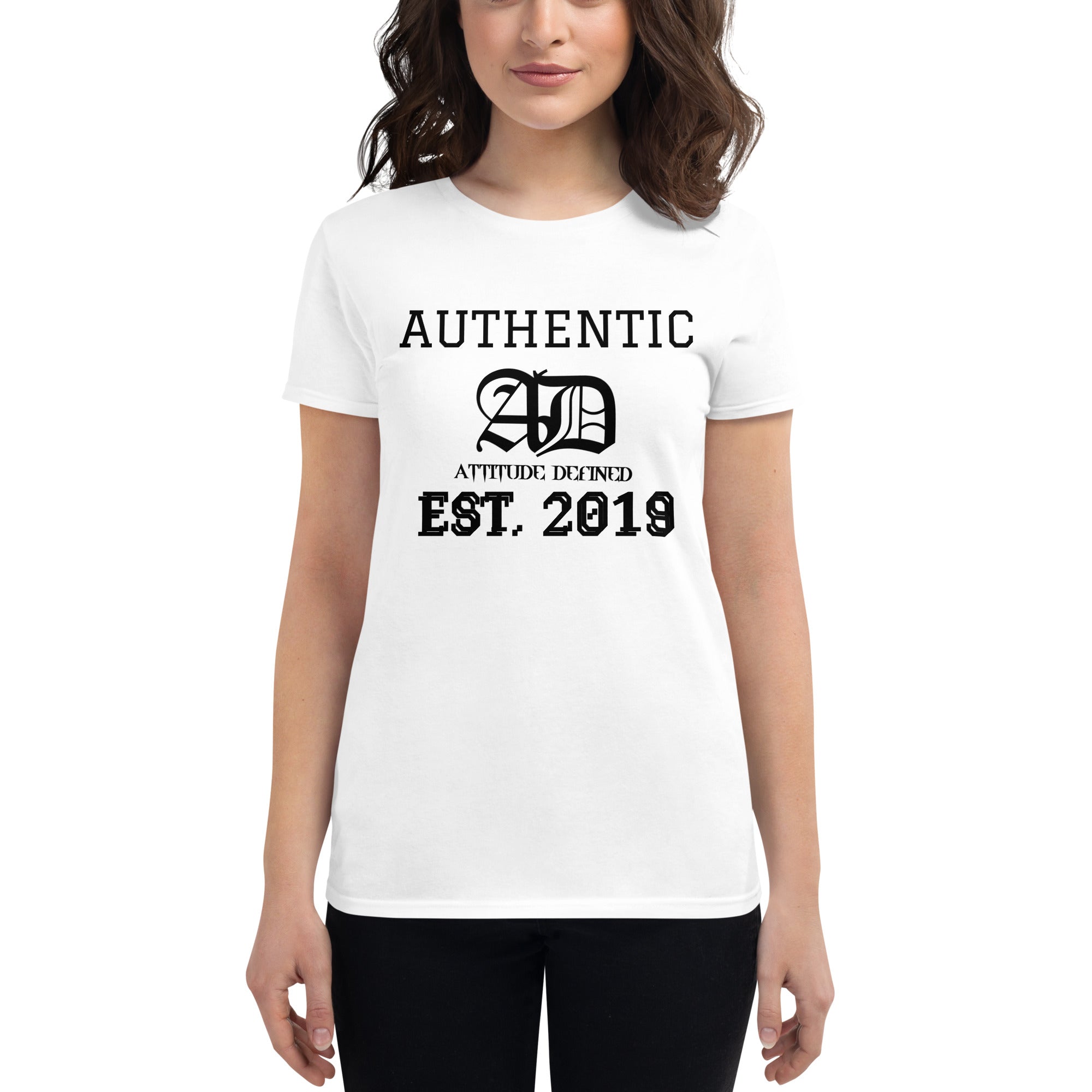 AD Womens Short Sleeve Black Logo