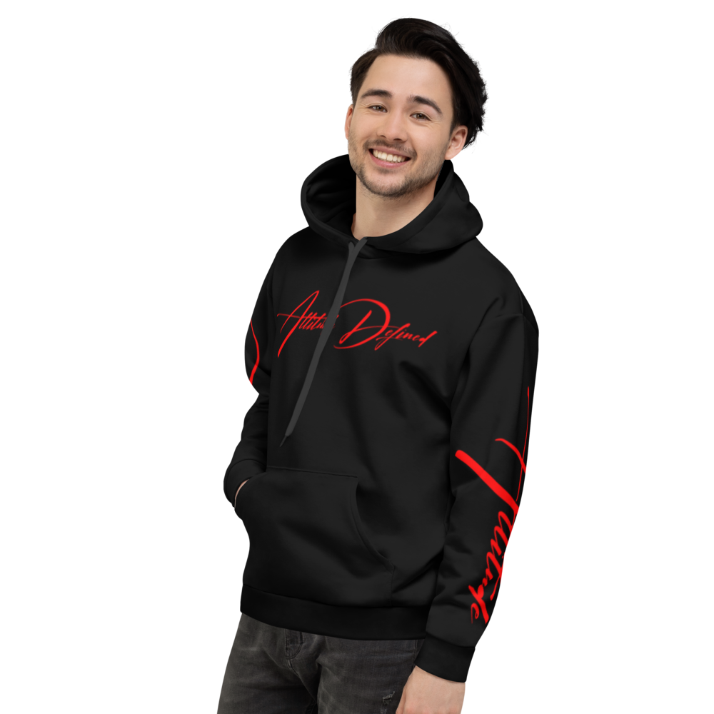 AD Mens Signature Hoodie Red Logo