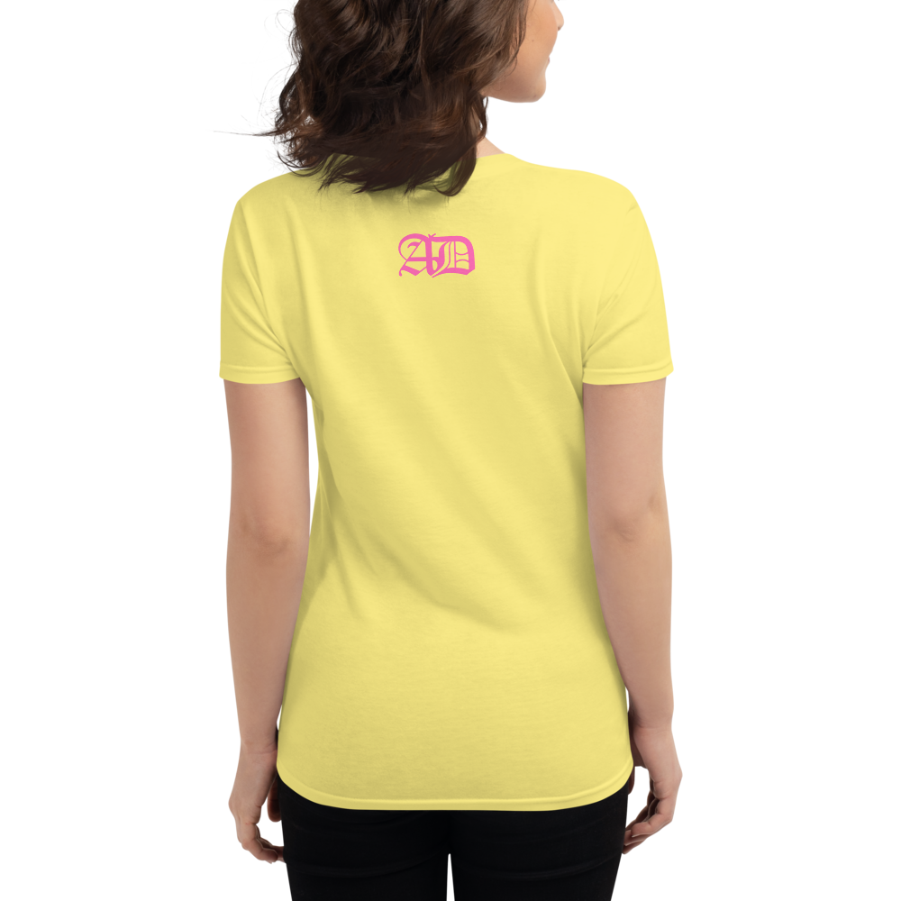 AD Womens Short Sleeve Pink Logo