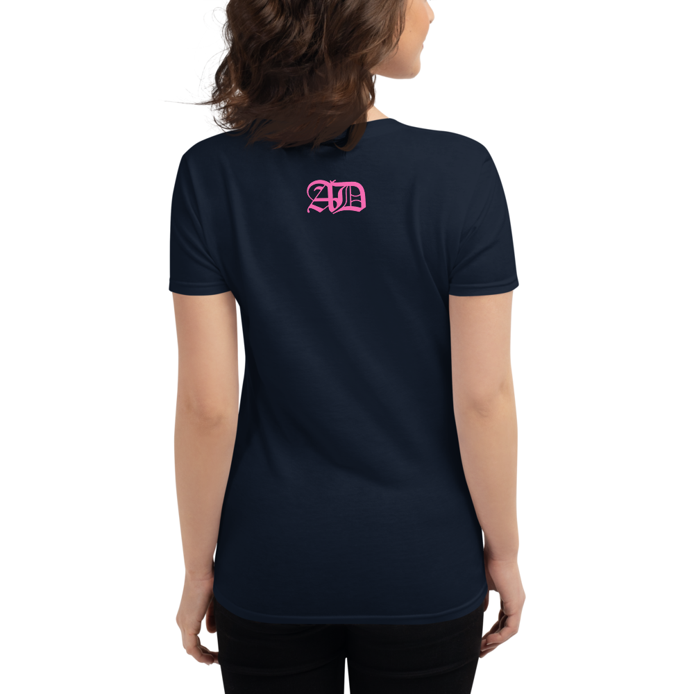 AD Womens Short Sleeve Pink Logo