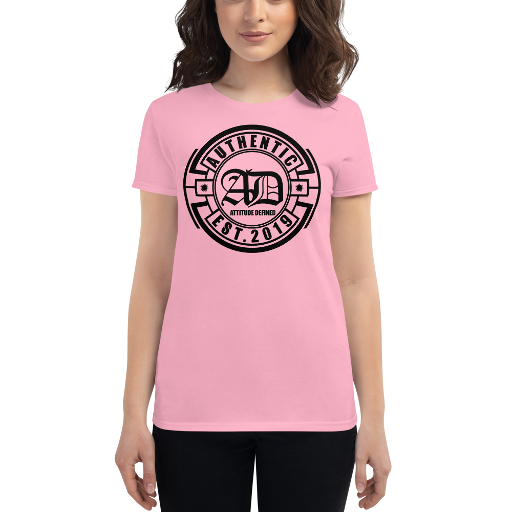 AD Womens Short Sleeve Black Logo