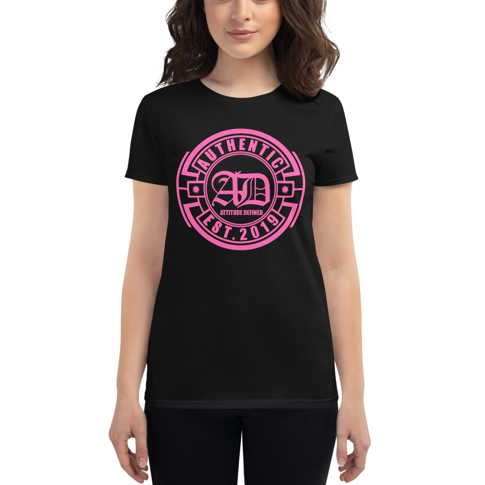 AD Womens Short Sleeve Pink Logo