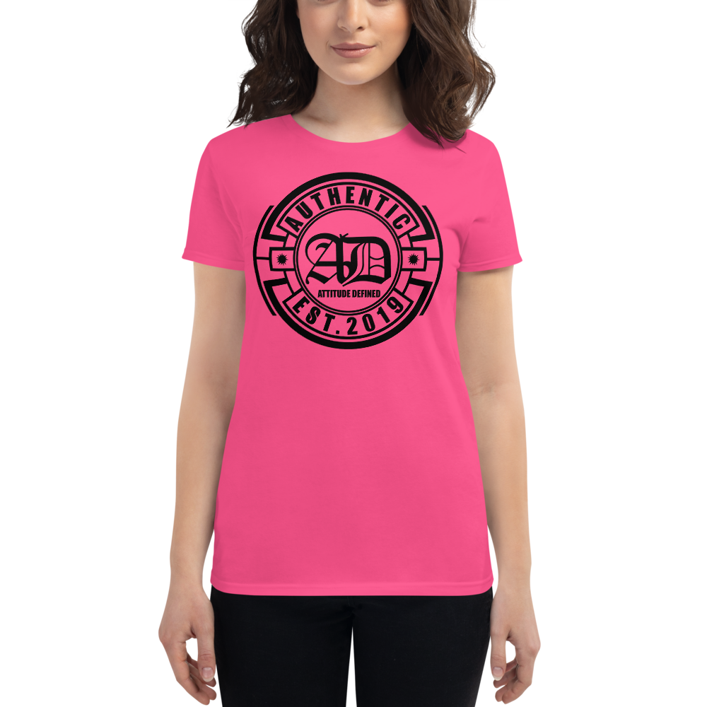 AD Womens Short Sleeve Black Logo