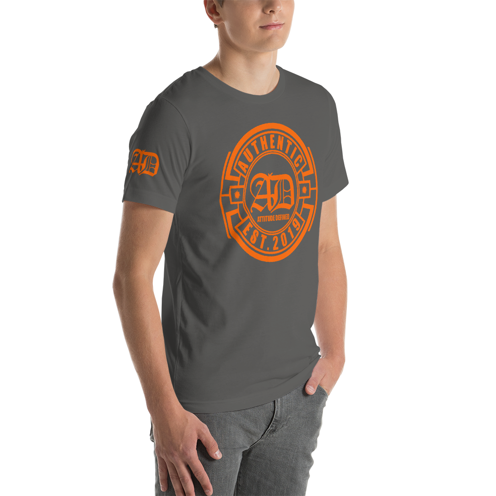 AD Mens Short Sleeve Orange Logo