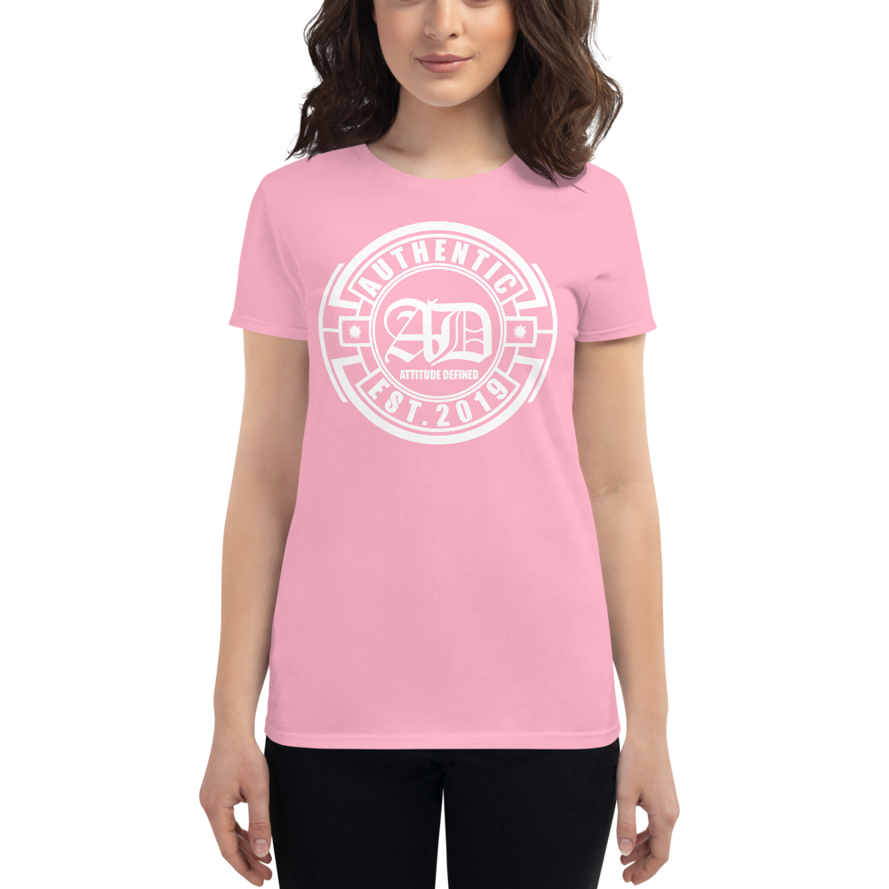 AD Womens Short Sleeve White Logo