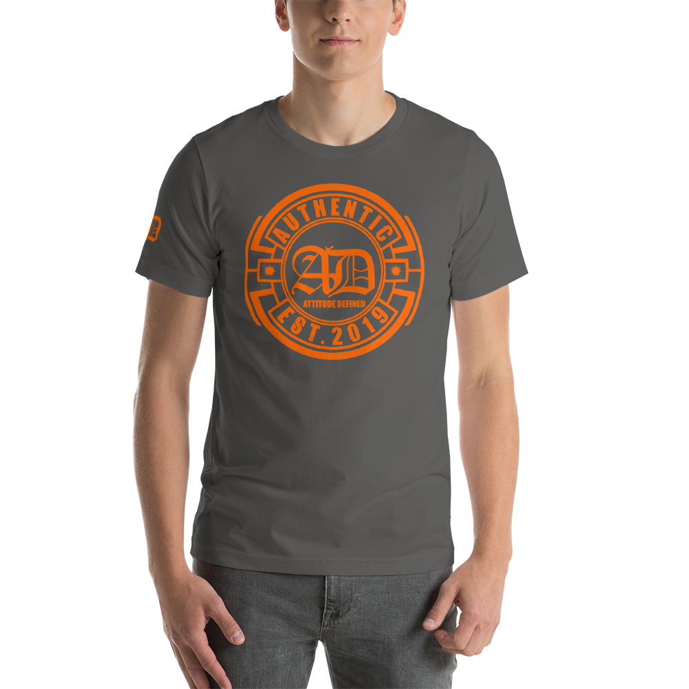 AD Mens Short Sleeve Orange Logo