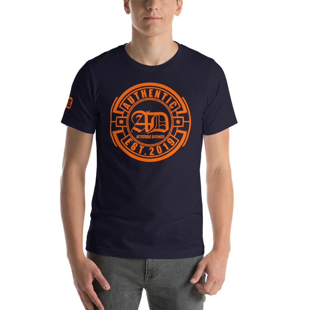 AD Mens Short Sleeve Orange Logo