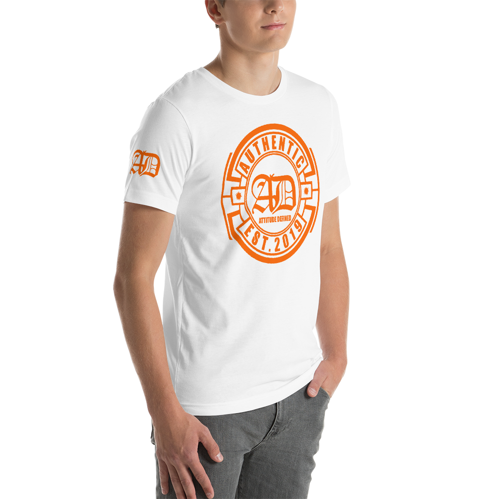 AD Mens Short Sleeve Orange Logo