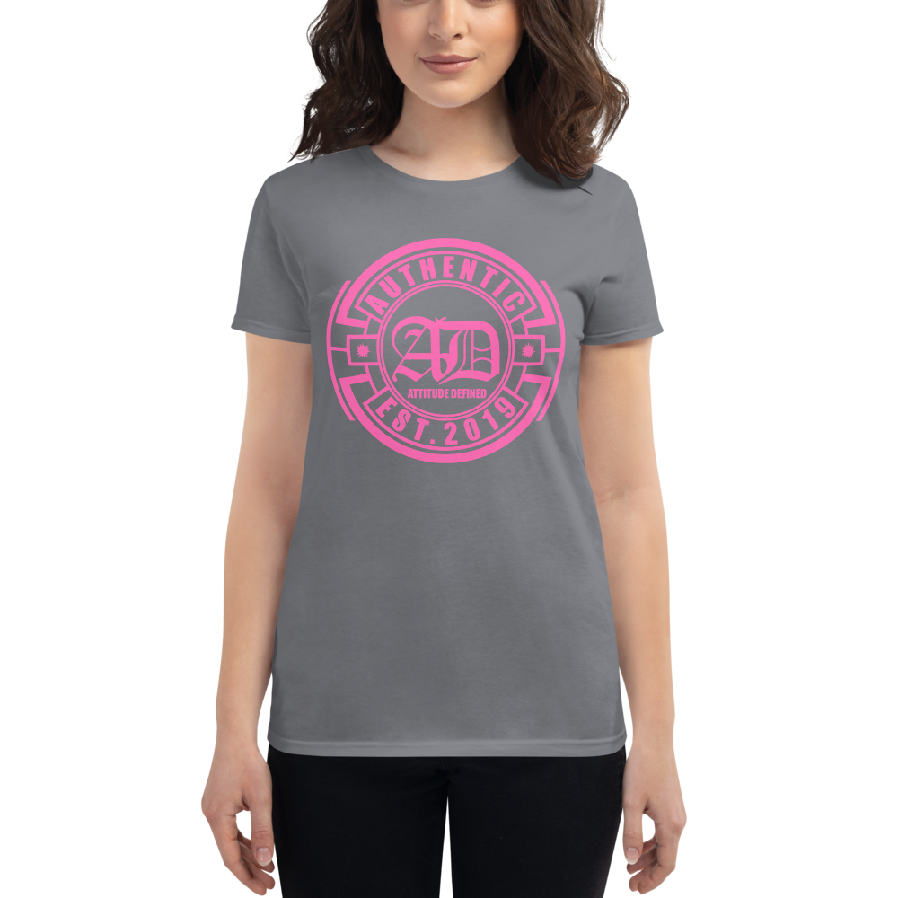 AD Womens Short Sleeve Pink Logo