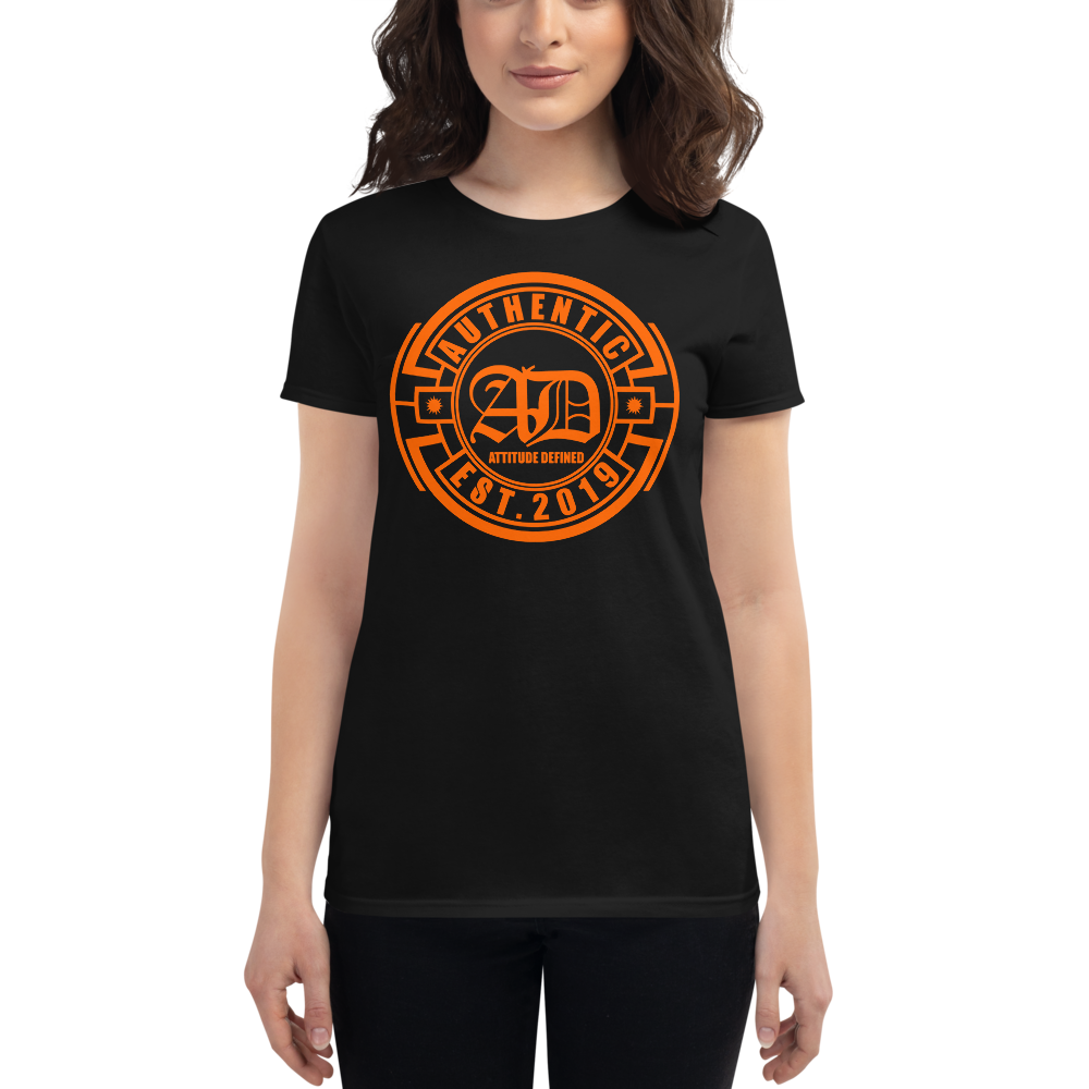 AD Womens Short Sleeve Orange Logo