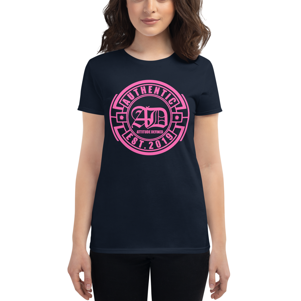 AD Womens Short Sleeve Pink Logo