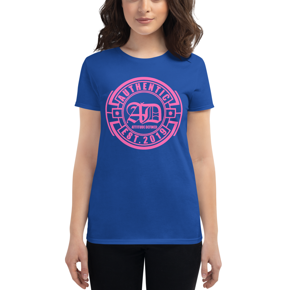 AD Womens Short Sleeve Pink Logo