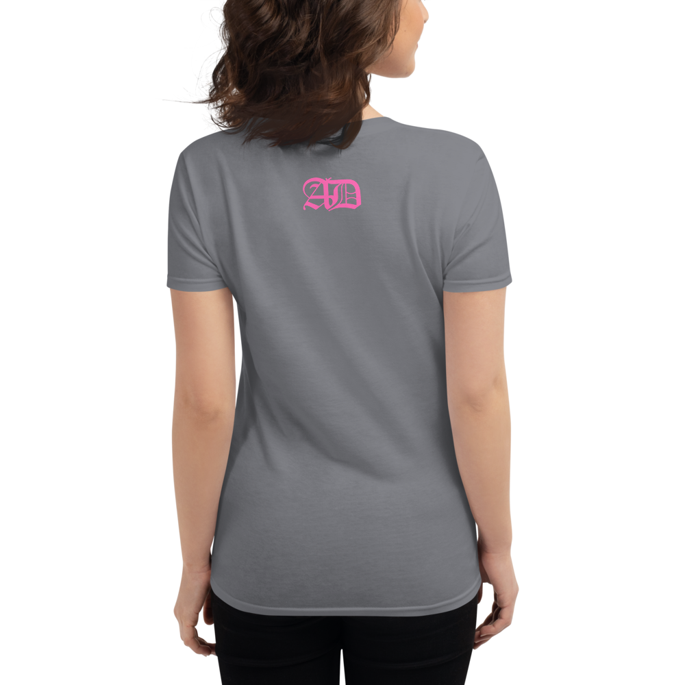 AD Womens Short Sleeve Pink Logo