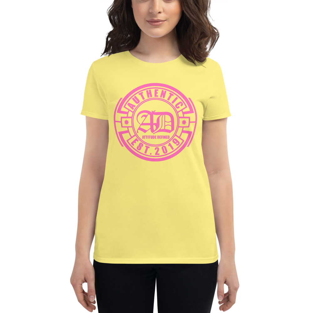 AD Womens Short Sleeve Pink Logo