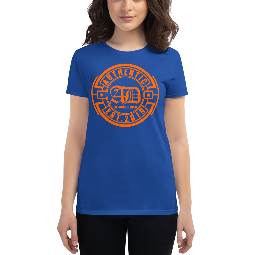 AD Womens Short Sleeve Orange Logo