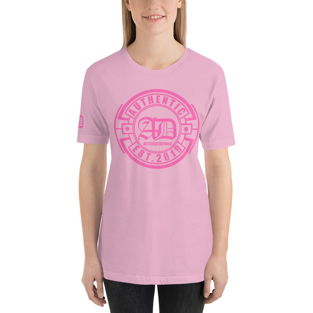 AD Short Sleeve Unisex Pink Logo