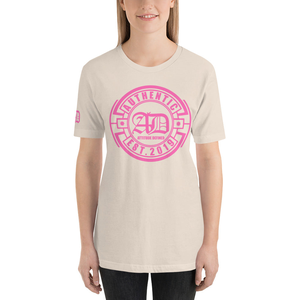 AD Short Sleeve Unisex Pink Logo