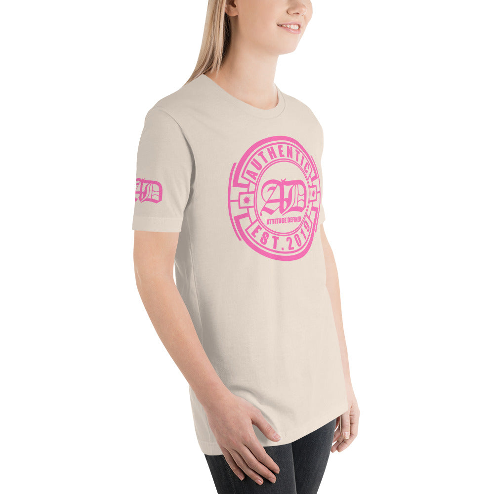 AD Short Sleeve Unisex Pink Logo