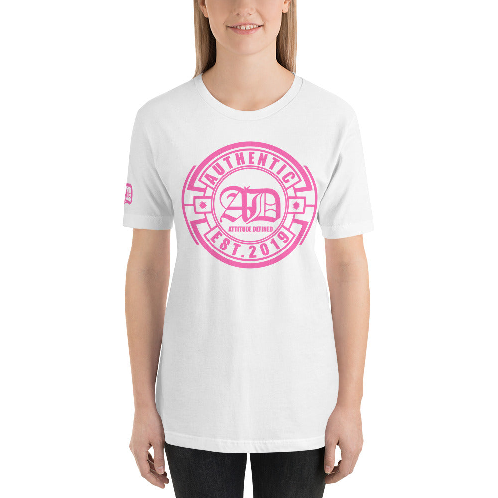 AD Short Sleeve Unisex Pink Logo