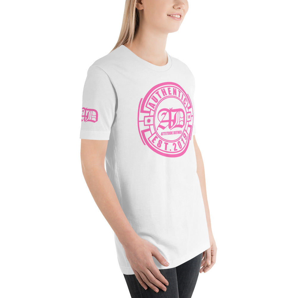 AD Short Sleeve Unisex Pink Logo