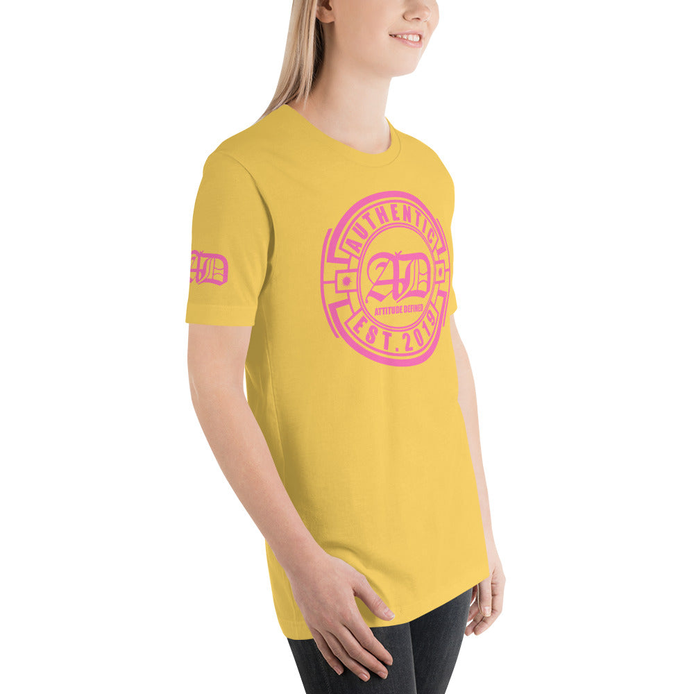 AD Short Sleeve Unisex Pink Logo