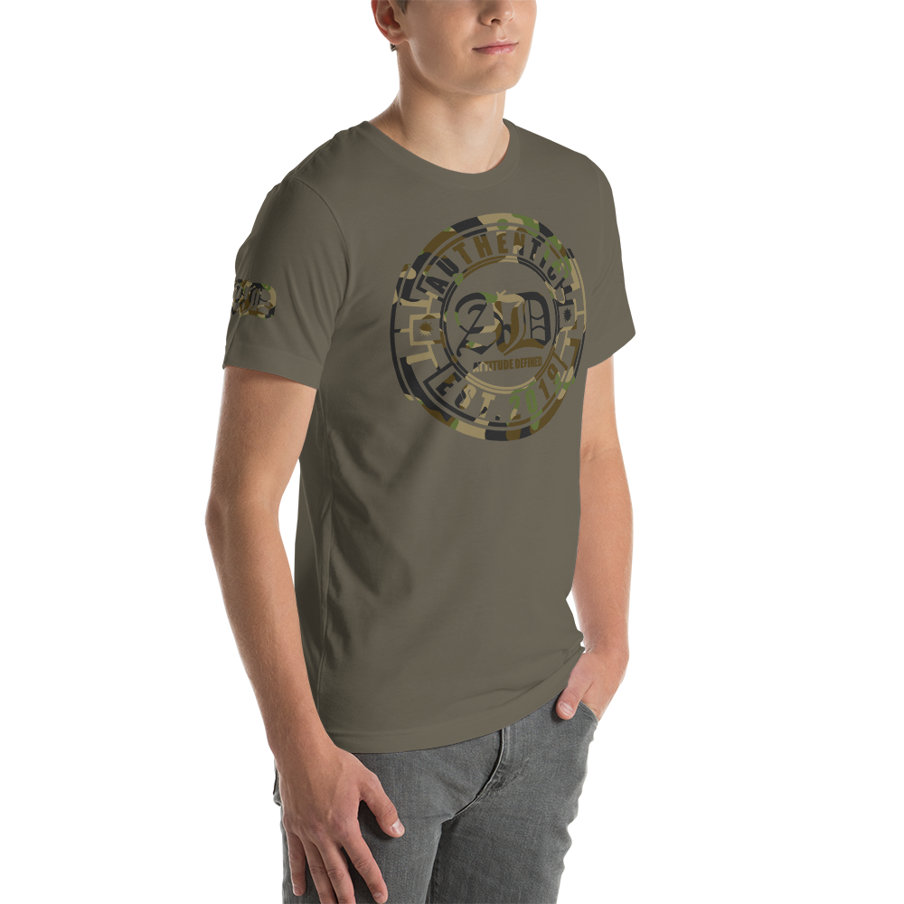AD Mens Short Sleeve Camouflage Logo