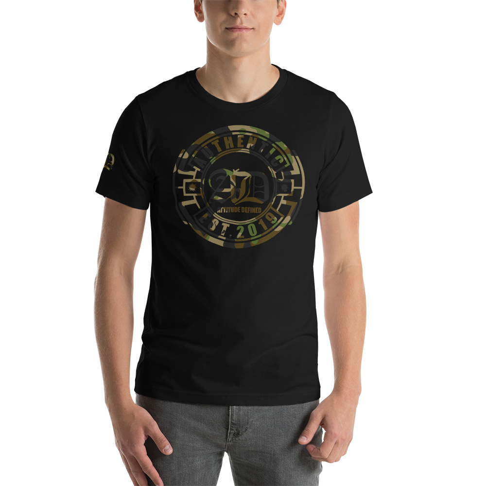 AD Mens Short Sleeve Camouflage Logo