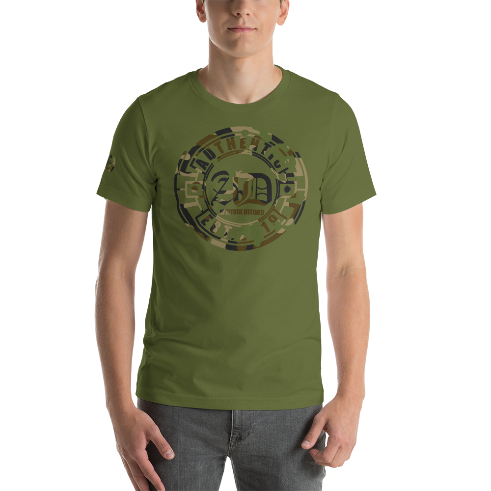 AD Mens Short Sleeve Camouflage Logo