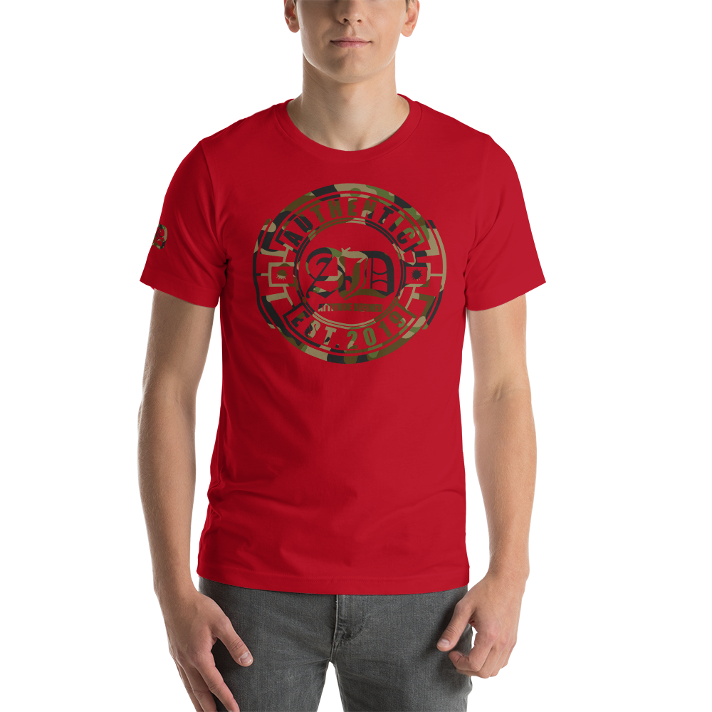 AD Mens Short Sleeve Camouflage Logo