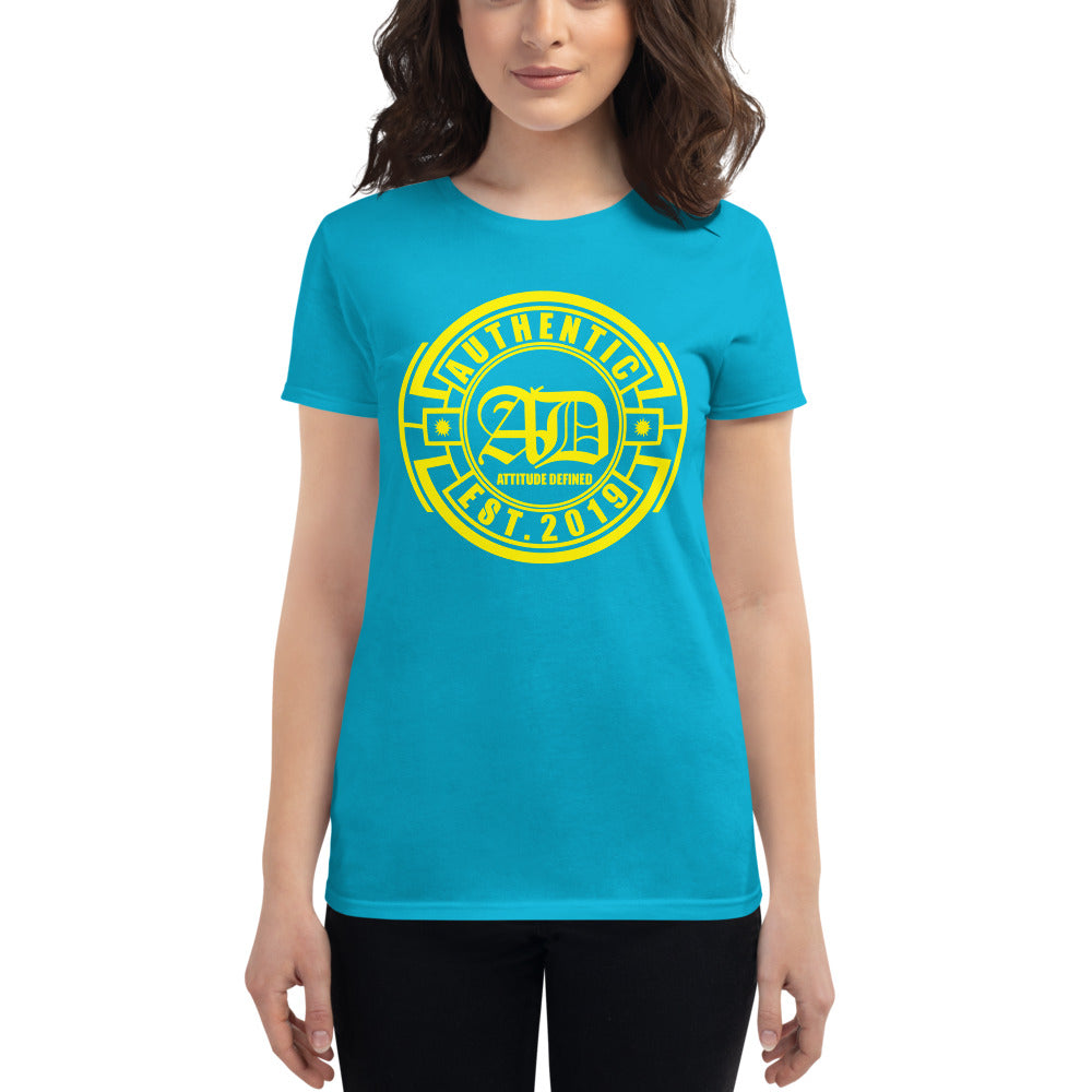 AD Womens short sleeve Yellow Logo